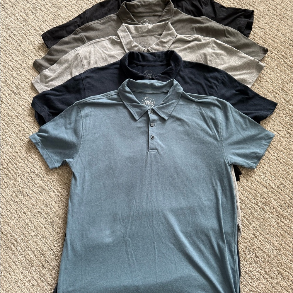 5 Stylish Blues and Grays Polo Shirts